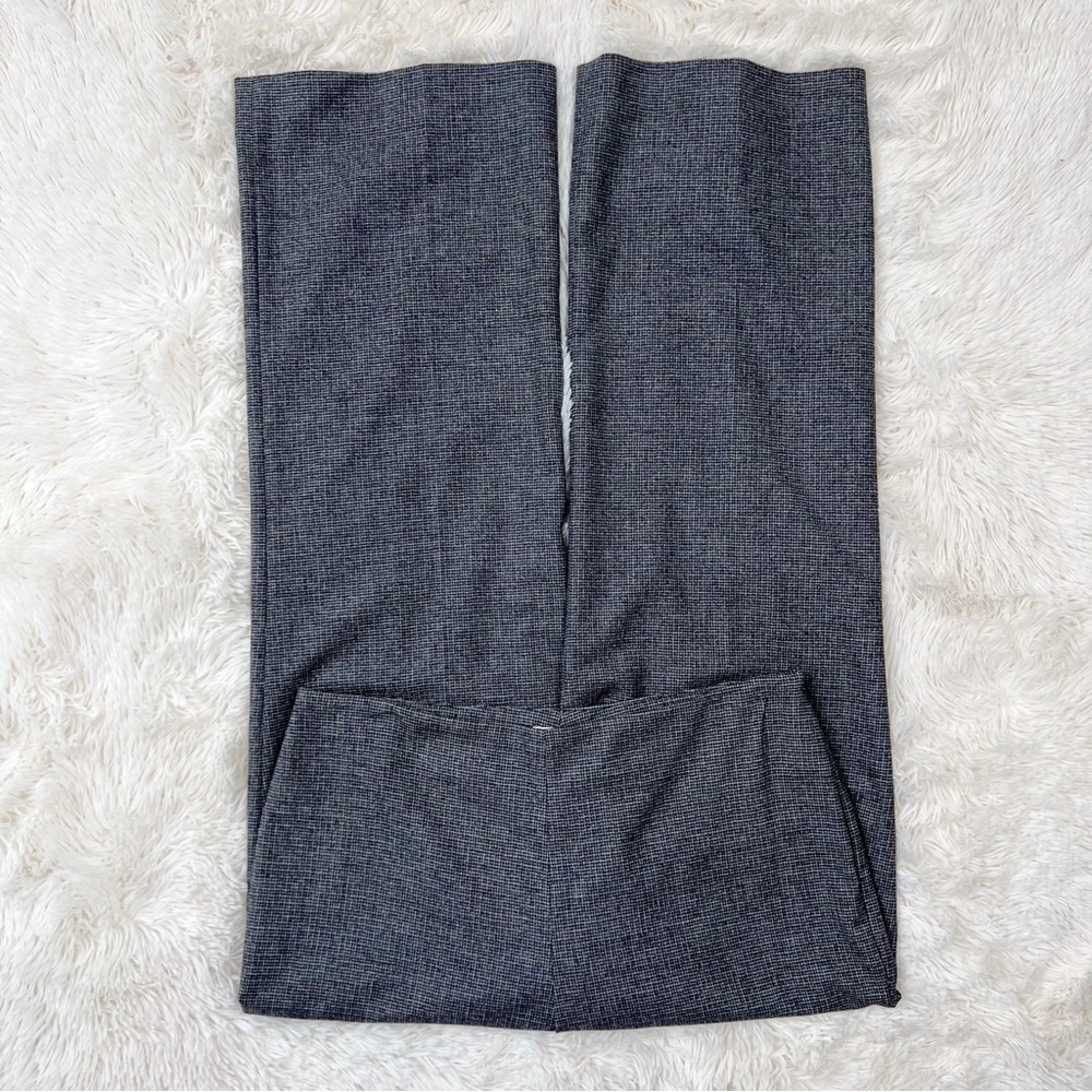 Gunex gray wide leg trousers plaid wool high rise houndstooth made in Italy